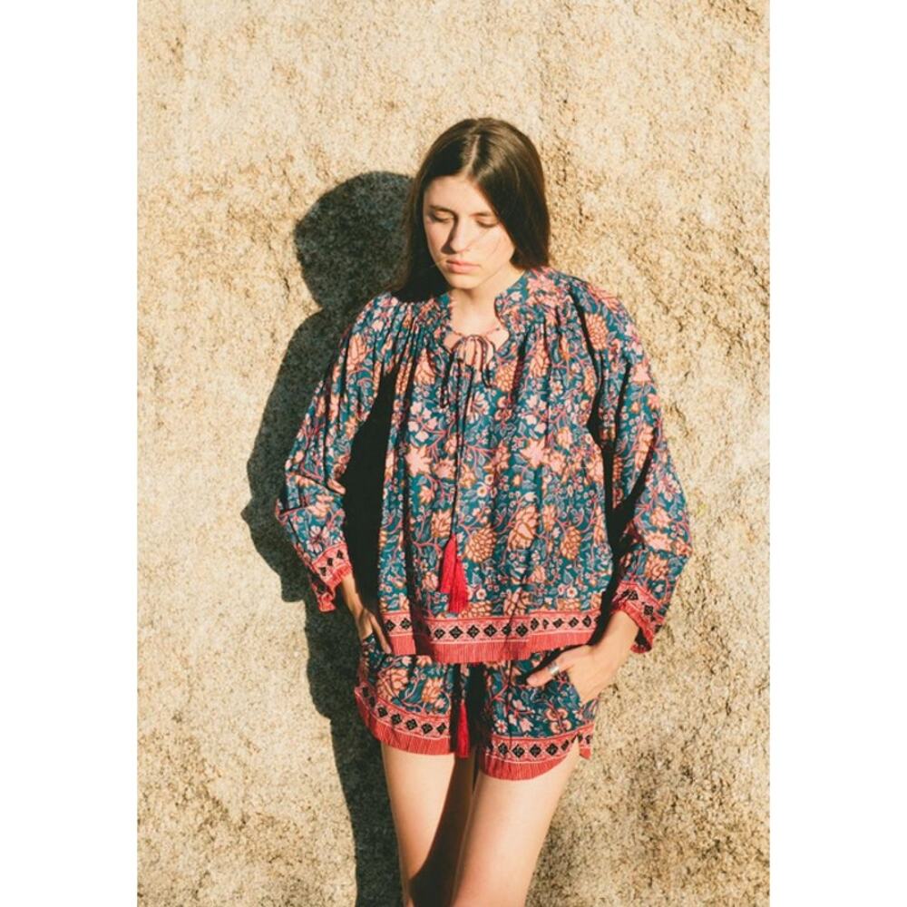 Natalie Martin Lola Floral Blouse Bohemian Boho S… - image 1